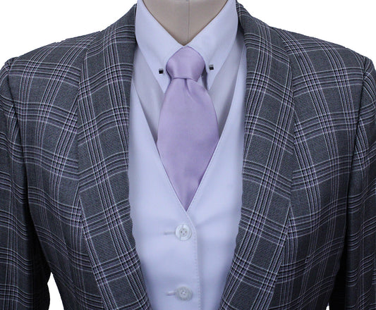 Day Coat Becker Brothers Silver with Purple Glenplaid