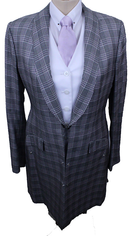 Day Coat Becker Brothers Silver with Purple Glenplaid