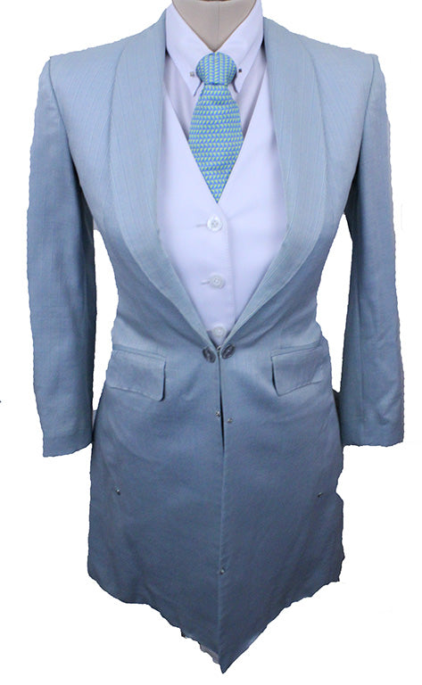 Day Coat Becker Brothers Aqua Thin Stripe