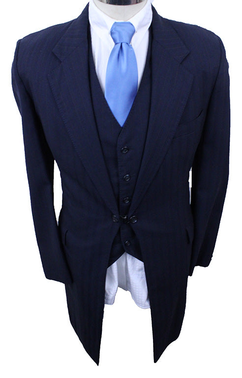 Men's Suit LeCheval Navy with Blue and Gold Pinstripe