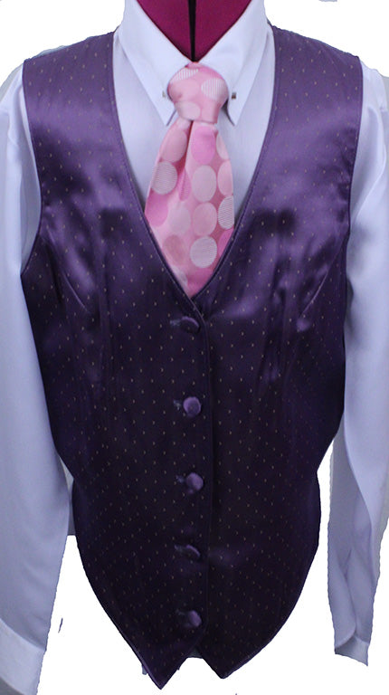 Vest Show Season Purple and Gold Dot