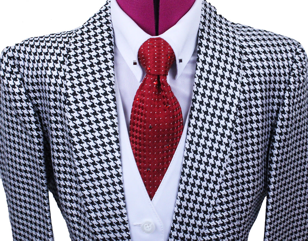 BRAND NEW! Becker Brothers Silver, White, and Black Houndstooth