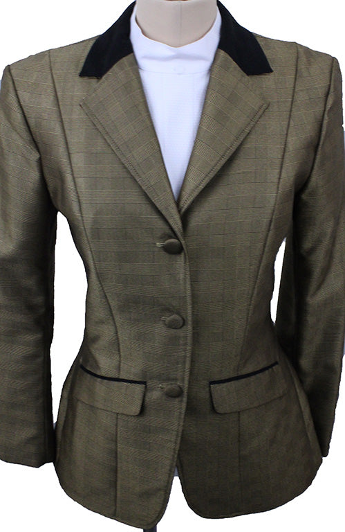 Hunt Coat Freddy Gold and Black Glenplaid with Black Breeches