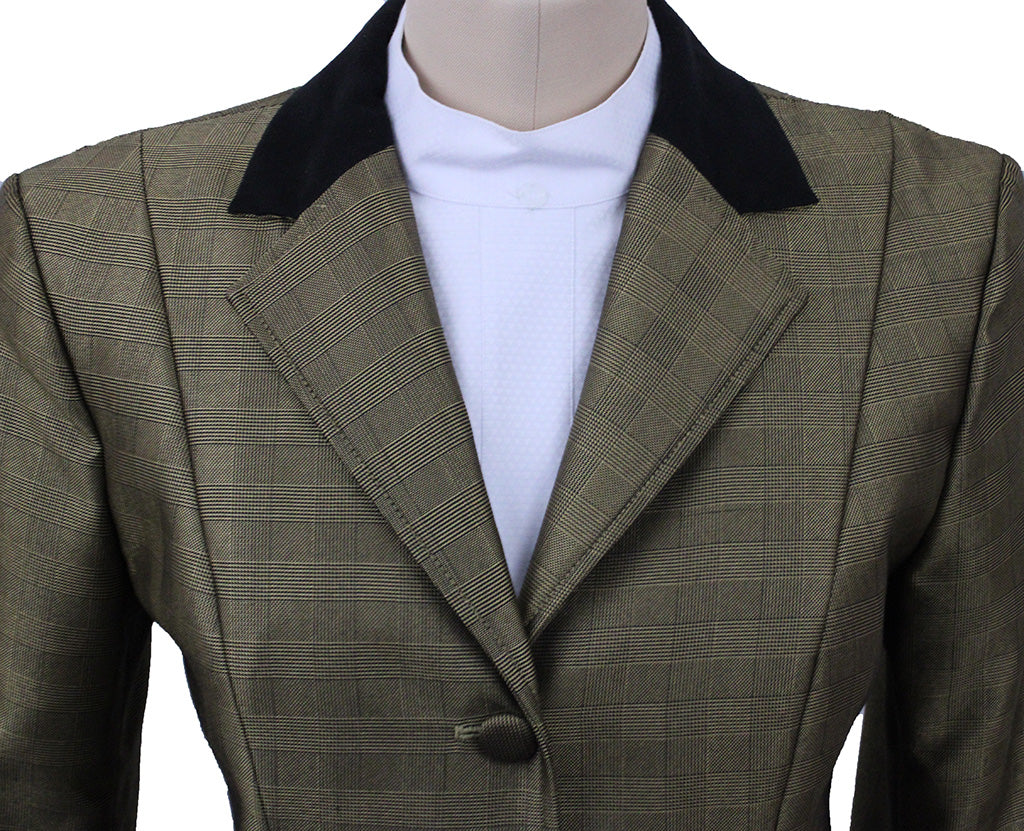 Hunt Coat Freddy Gold and Black Glenplaid with Black Breeches