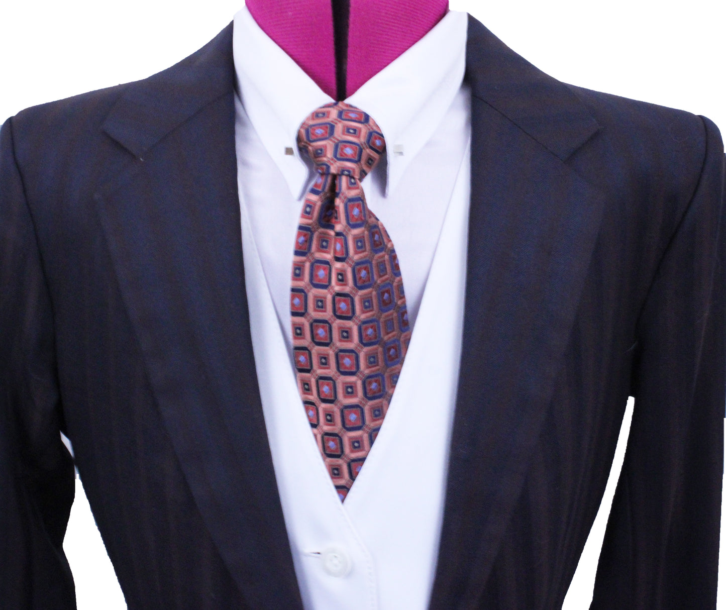 Day Suit Becker Brothers Charcoal and Brown Shadow Stripe