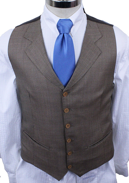Men's Vest DeRegnaucourt Champagne and Aqua Basketweave