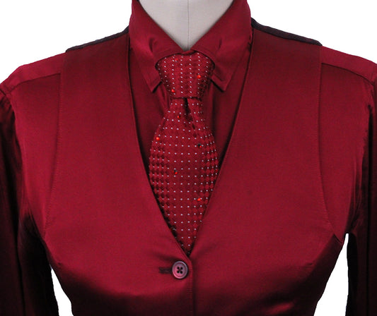 Shirt and Vest Set DeRegnaucourt Red Satin
