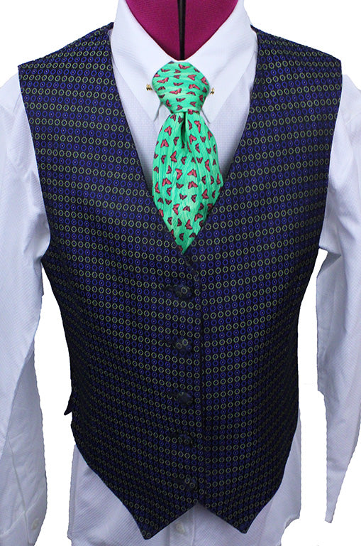 Vest Sterling Blue and Lime Circle Vest