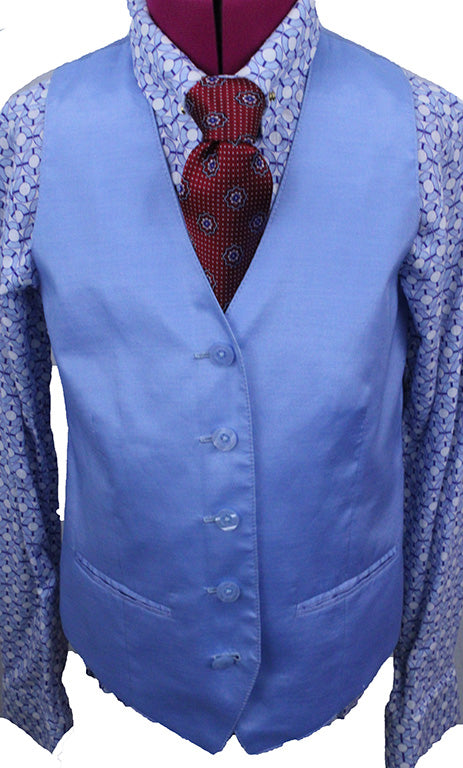 Vest Issued By Ellie May Light Blue Sateen