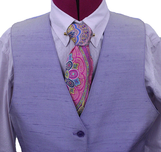 Vest Cusotm Lavender Silk