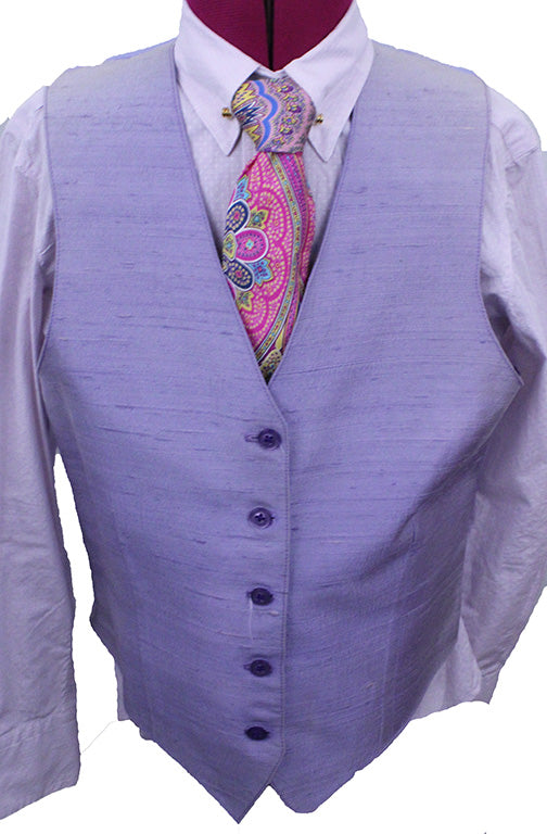 Vest Cusotm Lavender Silk