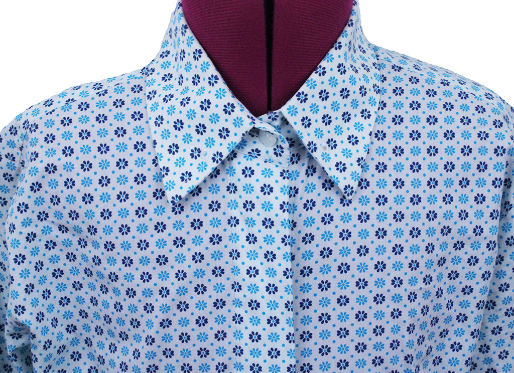 Shirt Issued By Ellie May Aqua and Blue Flower