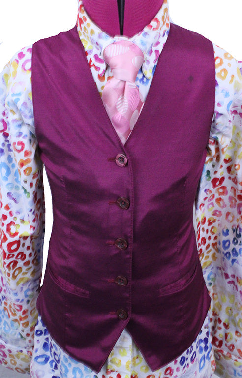 Vest Issued By Ellie May Magenta Sateen