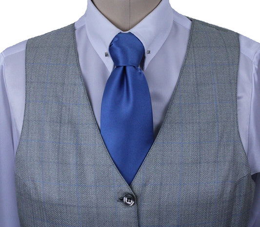 Vest Carl Meyers Silver and Blue Windowpane