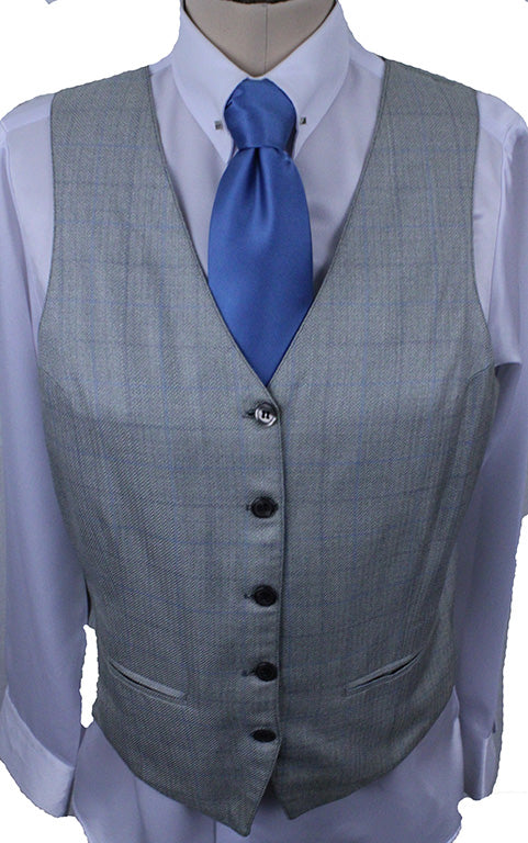 Vest Carl Meyers Silver and Blue Windowpane