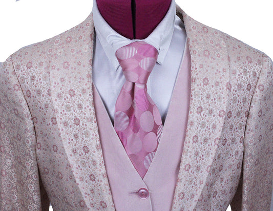 Day Coat DeRegnaucourt Peachy Pink Paisley Floral Brocade