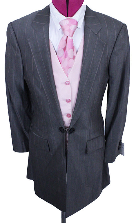 Day Suit DeRegnaucourt Taupe with Pink Pinstripe