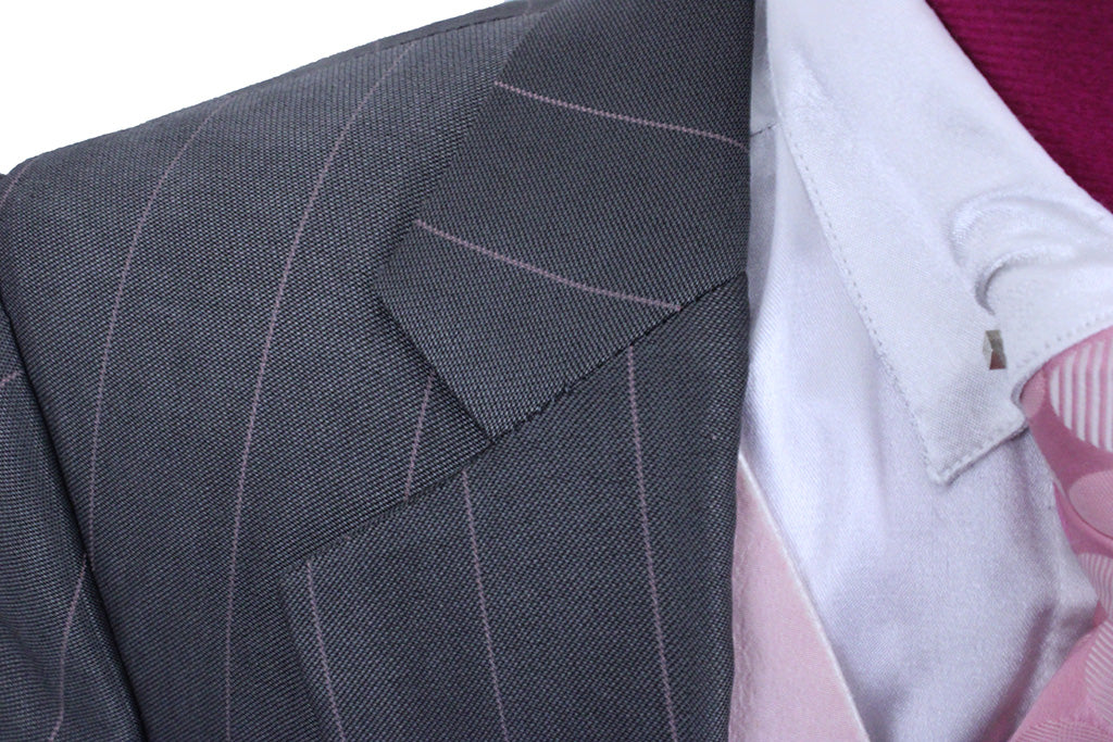 Day Suit DeRegnaucourt Taupe with Pink Pinstripe