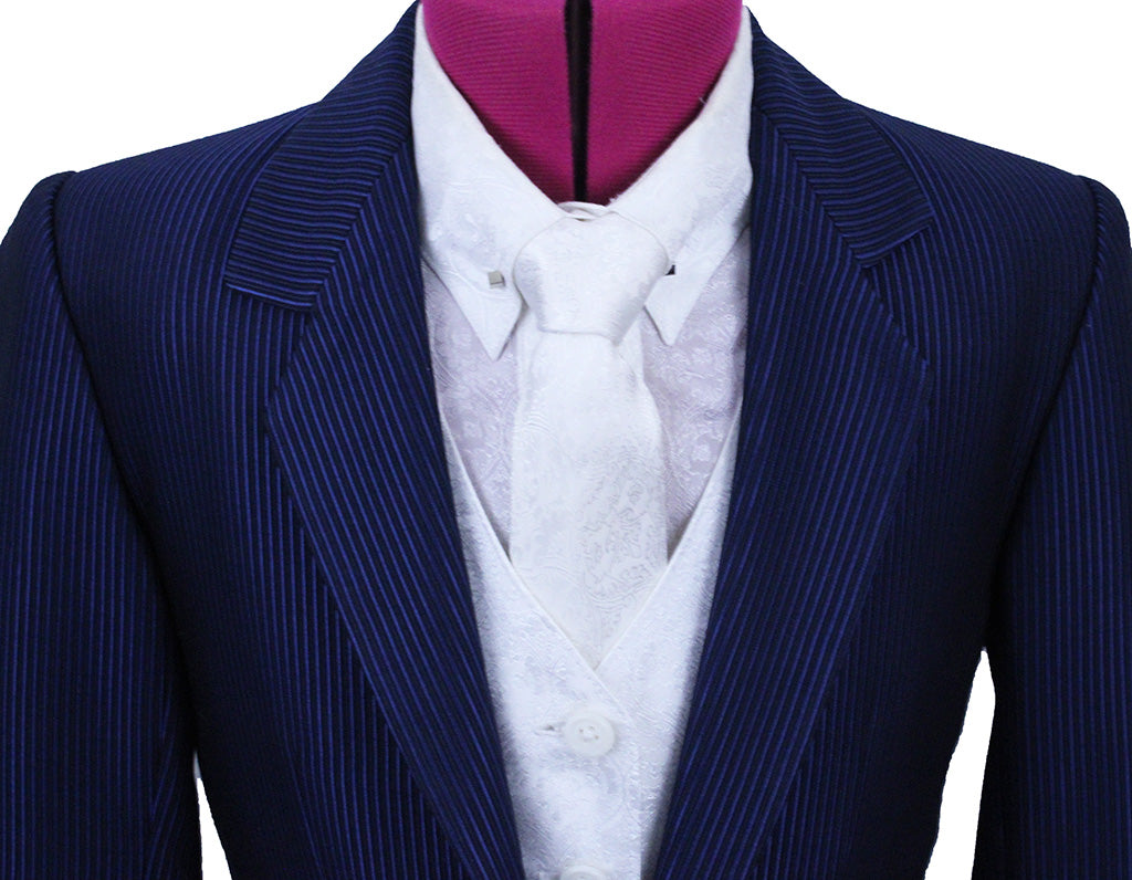 Day Suit Marsha DeArriaga Bright Navy Pinstripe Sheen