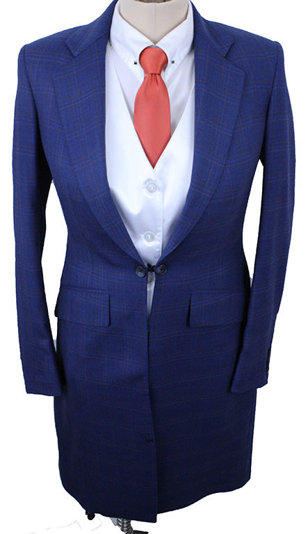 Day Suit Frierson Medium Blue with Rust Windowpane