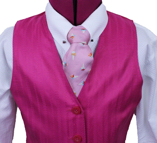 Vest Issued By Ellie May Hot Pink Herringbone Sheen