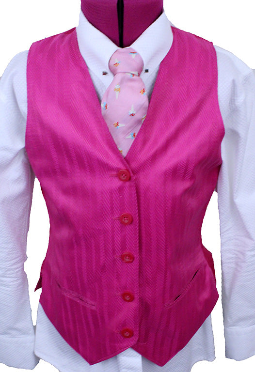 Vest Issued By Ellie May Hot Pink Herringbone Sheen
