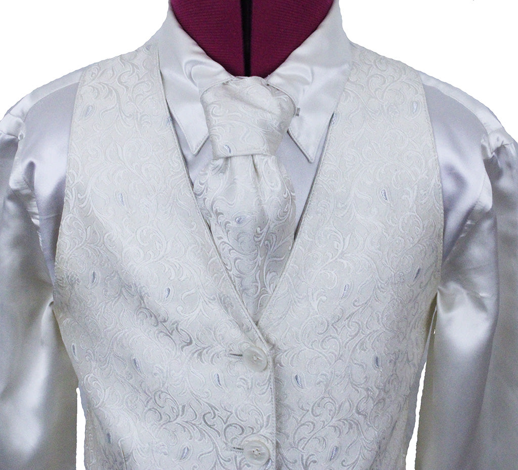 Shirt and Vest Combination DeRegnaucourt Ivory Paisley and BB Satin Shirt