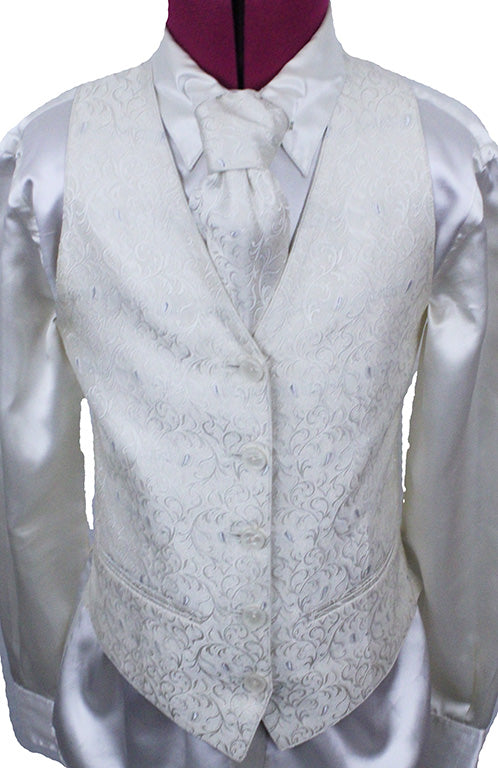 Shirt and Vest Combination DeRegnaucourt Ivory Paisley and BB Satin Shirt