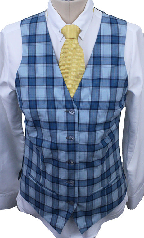 Vest Becker Brothers Aqua Plaid