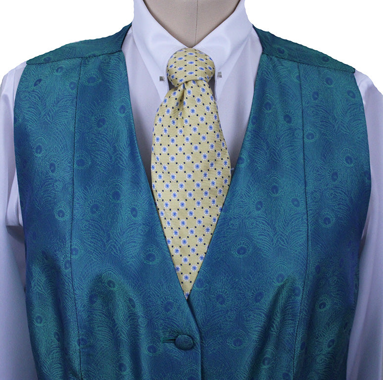 Vest Top Shelf Teal Peacock Pattern