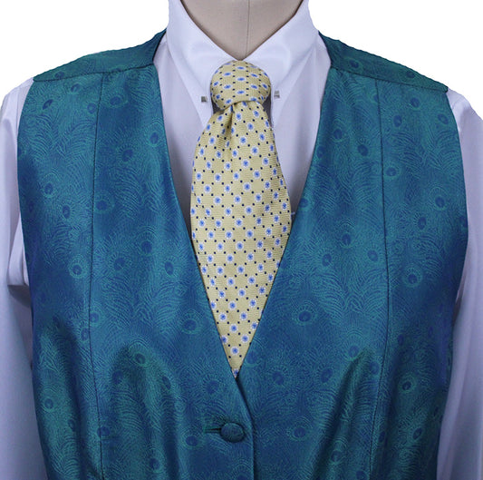 Vest Top Shelf Teal Peacock Pattern
