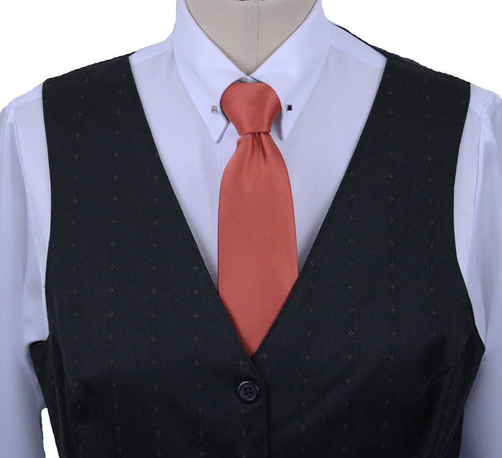 Vest Carl Meyers Brown with Gold Medallion Dot Pinstripe