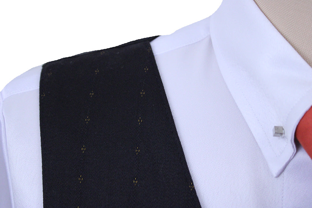 Vest Carl Meyers Brown with Gold Medallion Dot Pinstripe