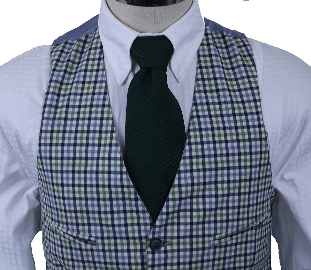 BRAND NEW! Men's Vest Becker Brothers Sage and Blue Houndstooth