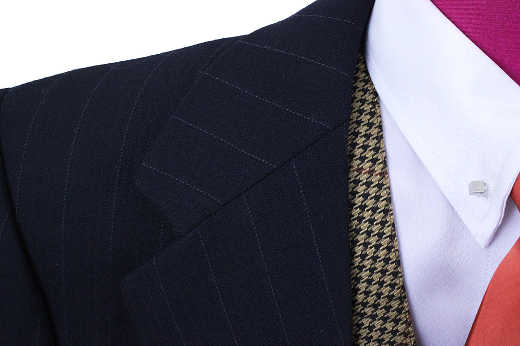 Men's Suit Chavez Black with Thin Silver Pinstripe