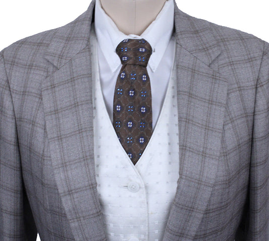 BRAND NEW! Show Season Taupe Windowpane Day Suit