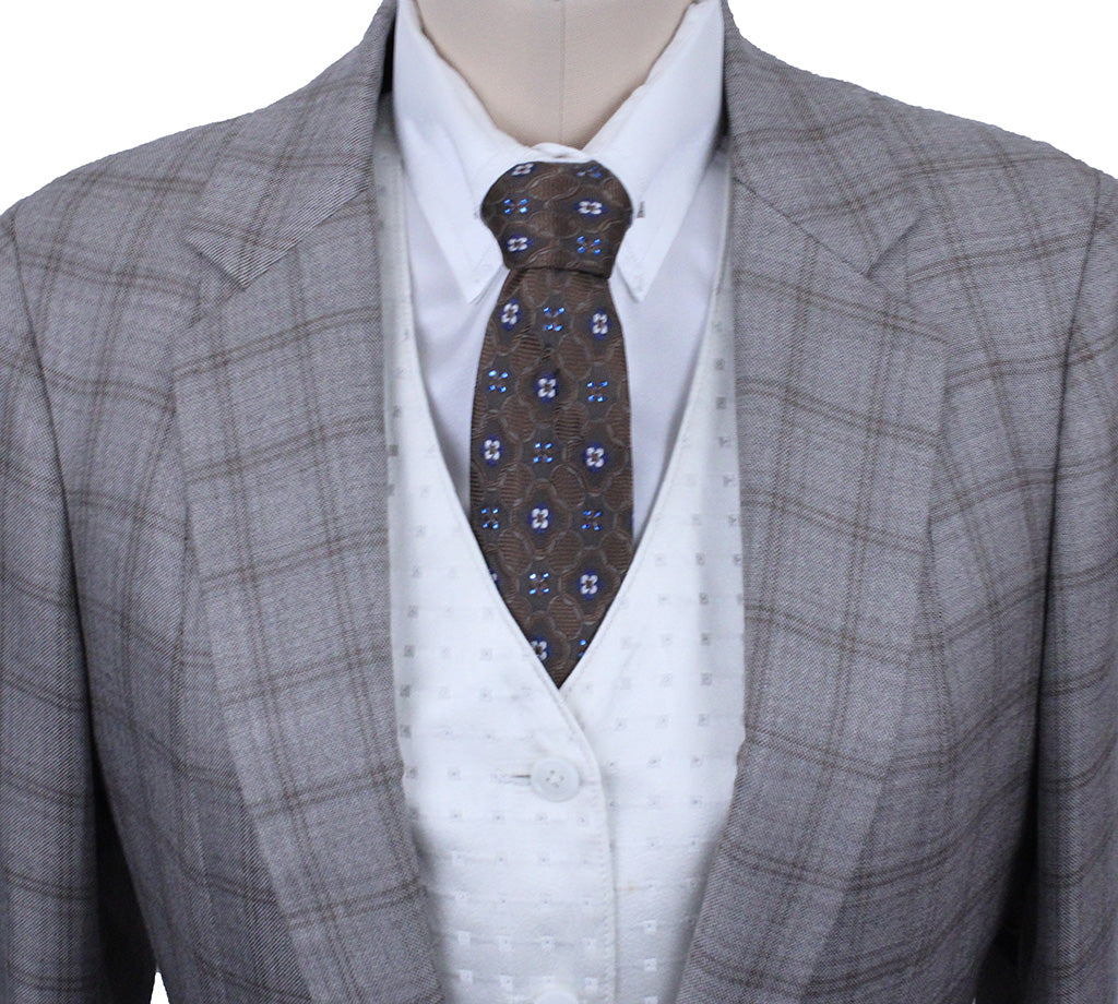 BRAND NEW! Show Season Taupe Windowpane Day Suit