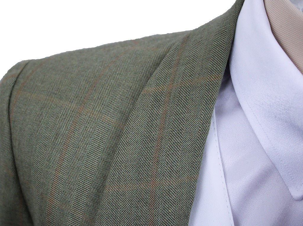 Day Coat Marsha DeArriaga Sage with Tangerine Windowpane