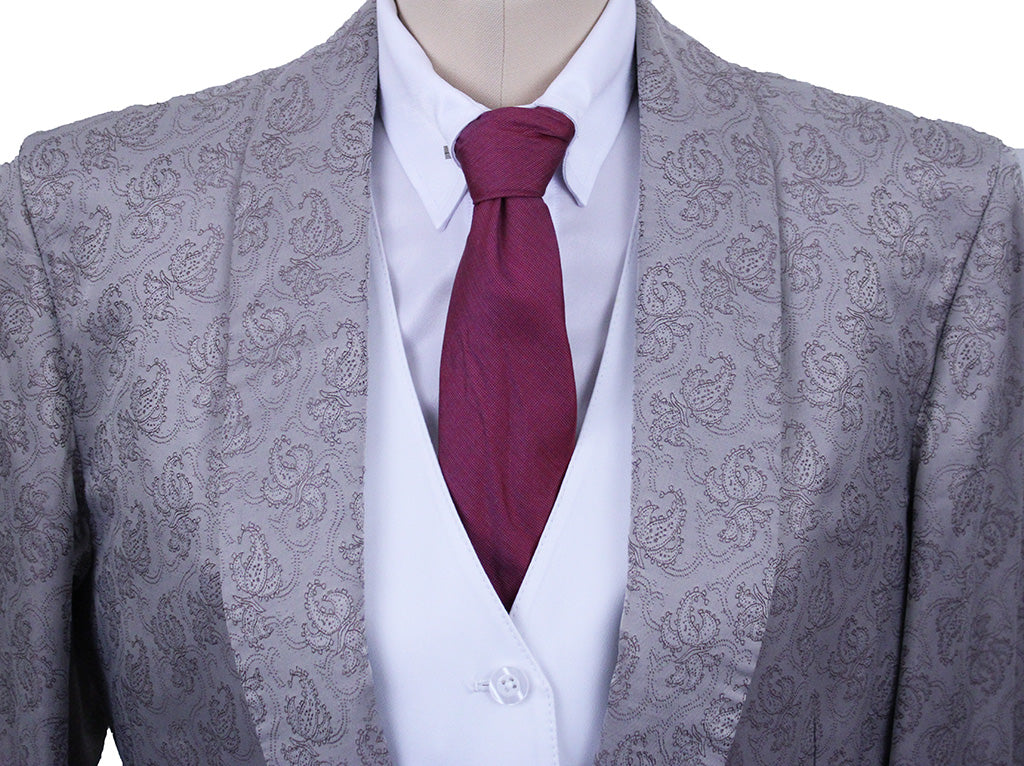 Day Coat Frierson Silver with Mauve Paisley Brocade