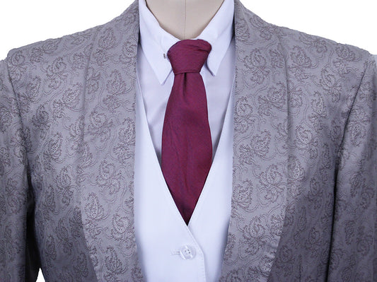 Day Coat Frierson Silver with Mauve Paisley Brocade