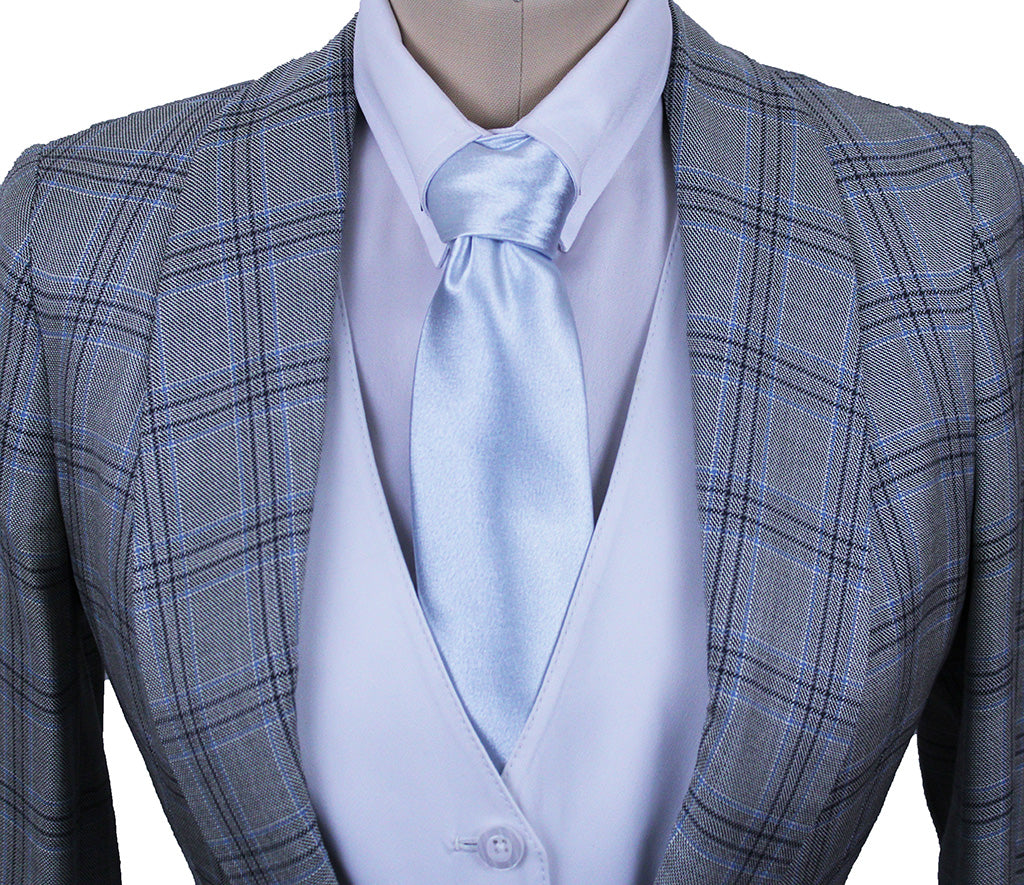 Day Coat Becker Brothers Silver with Blue and Charcoal Windowpane