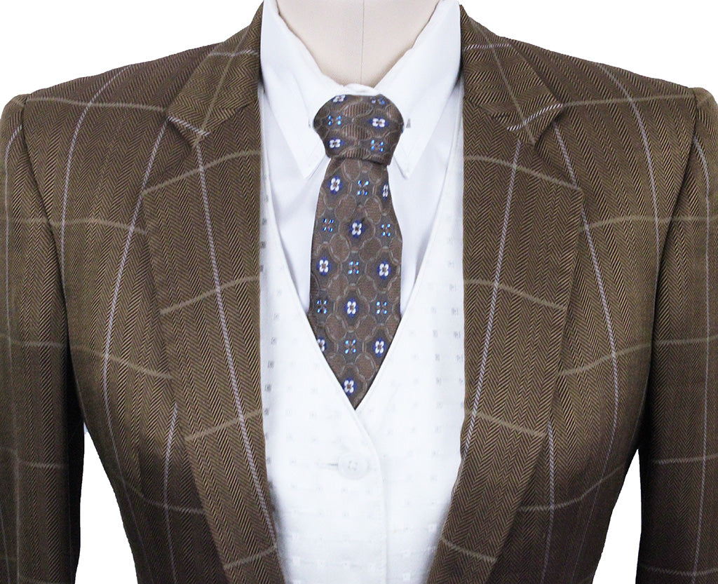 Day Coat Show Season Bronze with Cream Windowpane