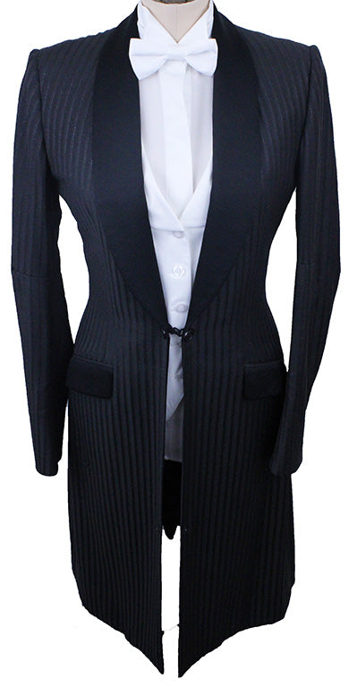 Formal Show Season Charcoal and Black Shadow Stripe with Glitter Pinstripe