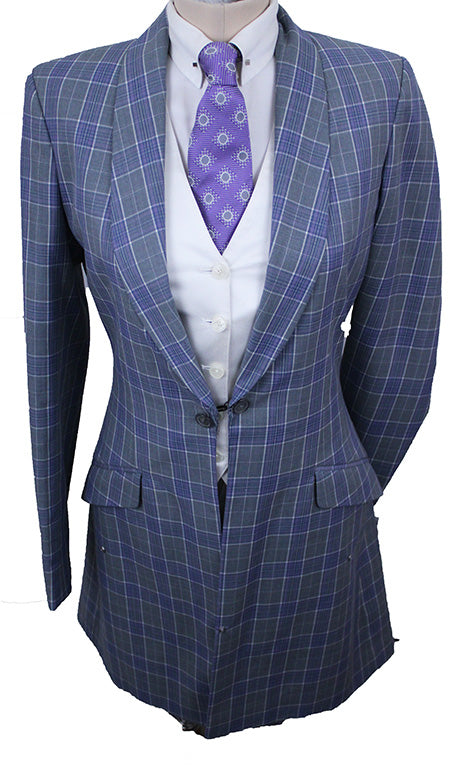Day Coat Issued By Ellie May Grey and Purple Glenplaid