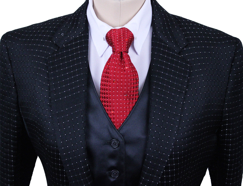 Day Coat Show Season Black Square Sheen with Metallic Dot