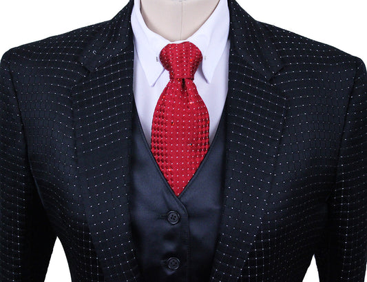 Day Coat Show Season Black Square Sheen with Metallic Dot