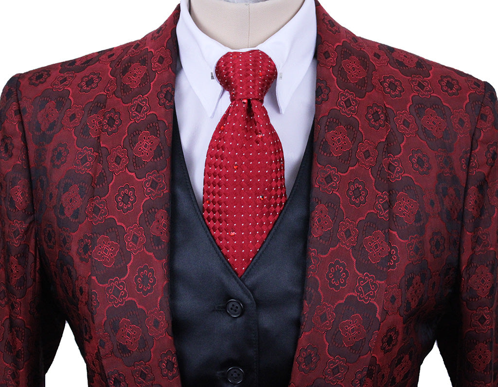 Day Coat Show Season Scarlett and Black Medallion Sheen