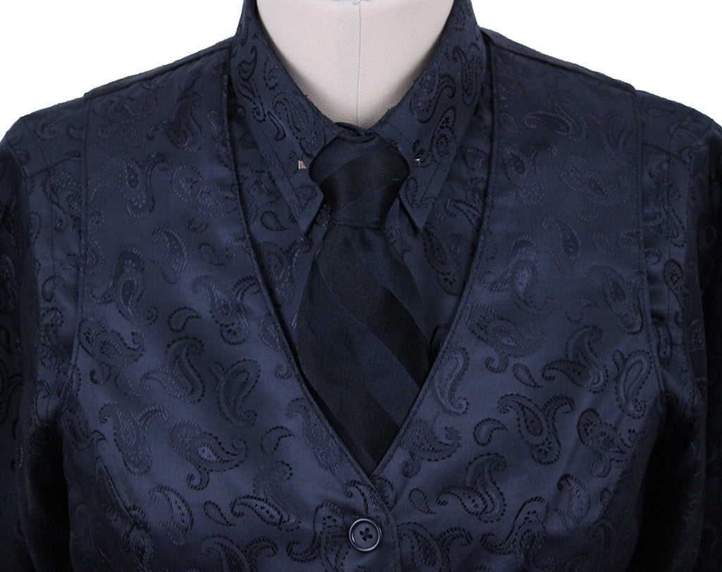 Vest and Shirt Combination Show Season Black Paisley