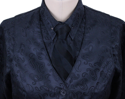 Vest and Shirt Combination Show Season Black Paisley