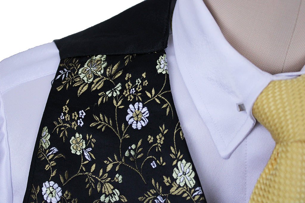 Vest Victors Black with Gold Floral Brocade